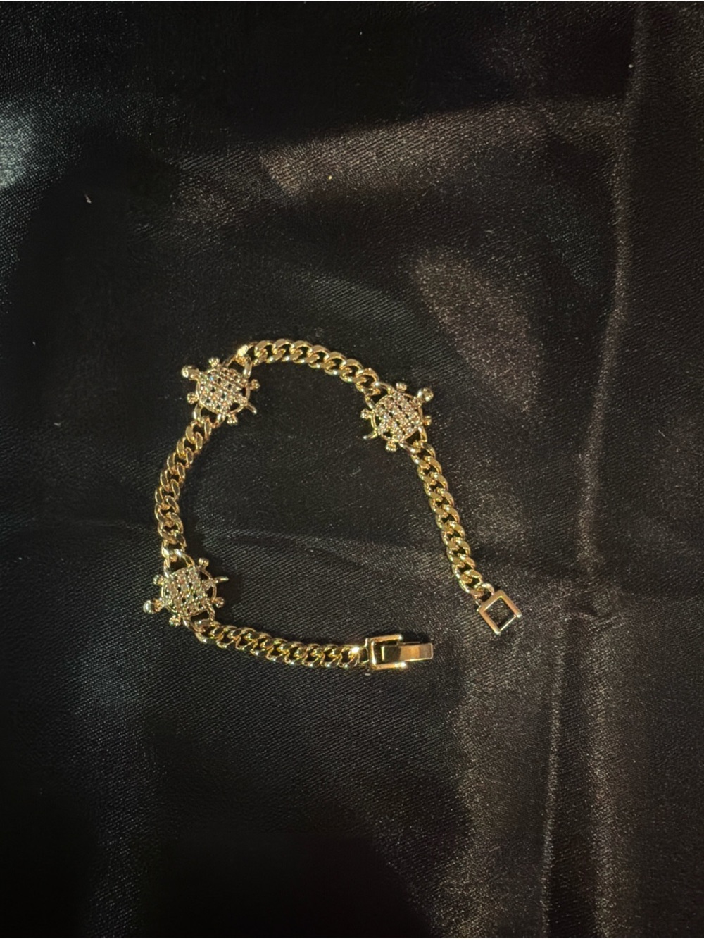 Gold Turtle Charm Chain Bracelet for Women